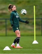28 November 2023; Chloe Mustaki during a Republic of Ireland women training session at the FAI National Training Centre in Abbotstown, Dublin. Photo by Stephen McCarthy/Sportsfile