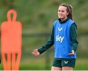 28 November 2023; Heather Payne during a Republic of Ireland women training session at the FAI National Training Centre in Abbotstown, Dublin. Photo by Stephen McCarthy/Sportsfile