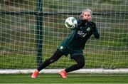 28 November 2023; Goalkeeper Sophie Whitehouse during a Republic of Ireland women training session at the FAI National Training Centre in Abbotstown, Dublin. Photo by Stephen McCarthy/Sportsfile