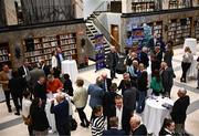 28 November 2023; Leinster Rugby and Merrion Press launched A History of Rugby in Leinster in the Library Room, RDS on Tuesday evening. The book, written by Dr David Doolin, explores the growth of the game in the province through Irish history, and how the events that impacted Ireland, filtered into the evolution of Leinster rugby from its origins to the present day. Pictured is a general view of the launch. The book is available in all good bookshops and on the Merrion Press website and Amazon. Photo by Harry Murphy/Sportsfile