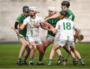 25 November 2023; Mark Bergin of O'Loughlin Gaels, supported by team-mate Jamie Ryan, 18, in action against Kilcormac-Killoughey players, from left, Ter Guinan, Jordan Quinn and Tom Spain during the AIB Leinster GAA Hurling Senior Club Championship semi-final match between Kilcormac-Killoughey, Offaly, and O'Loughlin Gaels, Kilkenny, at Glenisk O'Connor Park in Tullamore, Offaly. Photo by Piaras Ó Mídheach/Sportsfile
