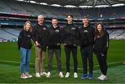 30 November 2023; Movember partners with the GAA and the GPA to launch the ‘Movember Ahead of the Game’ campaign at Croke Park in Dublin. In attendance are Ahead of the Game facilitators, from left, Mary Kate Lynch, Damien Sheridan, Mickey Quinn, Enda Macken, Ryan Jones and Muireann Scally. Photo by David Fitzgerald/Sportsfile