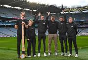 30 November 2023; Movember partners with the GAA and the GPA to launch the ‘Movember Ahead of the Game’ campaign at Croke Park in Dublin. In attendance are Ahead of the Game facilitators, from left, Anton Tohill, Thomasina Cassidy, Liam Brady, Domhnall Nugent, Paddy Burke and Oisin McManus. Photo by David Fitzgerald/Sportsfile