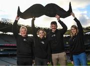 30 November 2023; Movember partners with the GAA and the GPA to launch the ‘Movember Ahead of the Game’ campaign at Croke Park in Dublin. In attendance are Ahead of the Game facilitators, from left, Iggy Clarke, Saoirse McCarthy, Domhnall Nugent, and Mary Kate Lynch. Photo by David Fitzgerald/Sportsfile