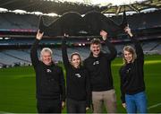 30 November 2023; Movember partners with the GAA and the GPA to launch the ‘Movember Ahead of the Game’ campaign at Croke Park in Dublin. In attendance are Ahead of the Game facilitators, from left, Iggy Clarke, Saoirse McCarthy, Domhnall Nugent, and Mary Kate Lynch. Photo by David Fitzgerald/Sportsfile