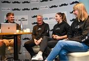 30 November 2023; Movember partners with the GAA and the GPA to launch the ‘Movember Ahead of the Game’ campaign at Croke Park in Dublin. In attendance are Ahead of the Game facilitators, from left, Domhnall Nugent, Iggy Clarke, Saoirse McCarthy and Mary Kate Lynch. Photo by David Fitzgerald/Sportsfile