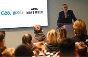 30 November 2023; Movember partners with the GAA and the GPA to launch the ‘Movember Ahead of the Game’ campaign at Croke Park in Dublin. In attendance is Uachtarán Chumann Lúthchleas Gael Larry McCarthy. Photo by David Fitzgerald/Sportsfile