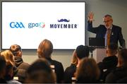 30 November 2023; Movember partners with the GAA and the GPA to launch the ‘Movember Ahead of the Game’ campaign at Croke Park in Dublin. In attendance is Uachtarán Chumann Lúthchleas Gael Larry McCarthy. Photo by David Fitzgerald/Sportsfile