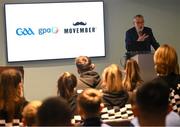 30 November 2023; Movember partners with the GAA and the GPA to launch the ‘Movember Ahead of the Game’ campaign at Croke Park in Dublin. In attendance is Uachtarán Chumann Lúthchleas Gael Larry McCarthy. Photo by David Fitzgerald/Sportsfile