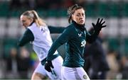 1 December 2023; Lucy Quinn of Republic of Ireland warms-up before the UEFA Women's Nations League B match between Republic of Ireland and Hungary at Tallaght Stadium in Dublin. Photo by Ben McShane/Sportsfile