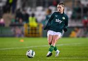 1 December 2023; Chloe Mustaki of Republic of Ireland warms-up before the UEFA Women's Nations League B match between Republic of Ireland and Hungary at Tallaght Stadium in Dublin. Photo by Ben McShane/Sportsfile