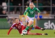 1 December 2023; Denise O'Sullivan of Republic of Ireland in action against Hanna Németh of Hungary during the UEFA Women's Nations League B match between Republic of Ireland and Hungary at Tallaght Stadium in Dublin. Photo by Seb Daly/Sportsfile