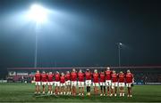 1 December 2023; Munster players stand for a minutes silence before the United Rugby Championship match between Munster and Glasgow Warriors at Musgrave Park in Cork. Photo by Eóin Noonan/Sportsfile