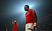 1 December 2023; Edwin Edogbo of Munster before the United Rugby Championship match between Munster and Glasgow Warriors at Musgrave Park in Cork. Photo by Eóin Noonan/Sportsfile