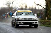 2 December 2023; Ray Breen and Damien in their Morrissey Subaru Legacy RS during the Killarney Towers Hotel Killarney Historic Rally in Killarney, Kerry. Photo by Philip Fitzpatrick/Sportsfile