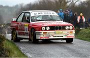 2 December 2023; Donagh Kelly and Rory Kennedy in their BMW M3 during the Killarney Towers Hotel Killarney Historic Rally in Killarney, Kerry. Photo by Philip Fitzpatrick/Sportsfile