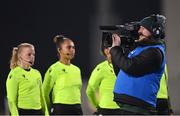 1 December 2023; A broadcast television cameraman before the UEFA Women's Nations League B match between Republic of Ireland and Hungary at Tallaght Stadium in Dublin. Photo by Seb Daly/Sportsfile