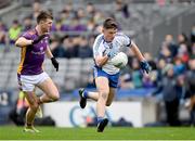 2 December 2023; Alex Beirne of Naas in action against Andy McGowan of Kilmacud Crokes during the AIB Leinster GAA Football Senior Club Championship final match between Kilmacud Crokes, Dublin, and Naas, Kildare, at Croke Park in Dublin. Photo by Stephen Marken/Sportsfile