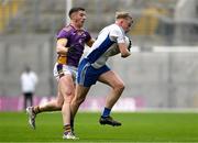 2 December 2023; Mark Maguire of Naas in action against Shane Walsh of Kilmacud Crokes during the AIB Leinster GAA Football Senior Club Championship final match between Kilmacud Crokes, Dublin, and Naas, Kildare, at Croke Park in Dublin. Photo by Daire Brennan/Sportsfile