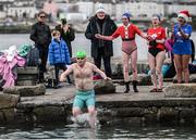 2 December 2023; Special Olympics athlete Eoin O'Connell takes part in the Sandycove Polar Plunge which saw participants get “Freezin’ for a Reason” to raise funds for Special Olympics Ireland athletes in an event sponsored by Gala Retail at Sandycove Beach in Dublin. Photo by David Fitzgerald/Sportsfile