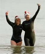 2 December 2023; Lorraine Kelly and Michelle Kinsela from Drogheda area at the Clogherhead Polar Plunge which saw participants get “Freezin’ for a Reason” to raise funds for Special Olympics Ireland athletes in an event sponsored by Gala Retail at Clogherhead Beach in Louth. Photo by Oliver McVeigh/Sportsfile
