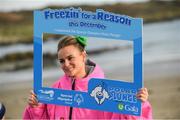 2 December 2023; Participant during The Clogherhead Polar Plunge which saw participants get “Freezin’ for a Reason” to raise funds for Special Olympics Ireland athletes in an event sponsored by Gala Retail at Clogherhead Beach in Louth. Photo by Oliver McVeigh/Sportsfile