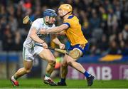 2 December 2023; Eoin O'Shea of O'Loughlin Gaels in action against Seán Burke of Na Fianna during the AIB Leinster GAA Hurling Senior Club Championship final match between O'Loughlin Gaels, Kilkenny, and Na Fianna, Dublin, at Croke Park in Dublin. Photo by Stephen Marken/Sportsfile