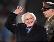 1 December 2023; President of Ireland Michael D Higgins before the UEFA Women's Nations League B match between Republic of Ireland and Hungary at Tallaght Stadium in Dublin. Photo by Seb Daly/Sportsfile