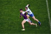 2 December 2023; Andy McGowan of Kilmacud Crokes in action against James Burke of Naas during the AIB Leinster GAA Football Senior Club Championship final match between Kilmacud Crokes, Dublin, and Naas, Kildare, at Croke Park in Dublin. Photo by Daire Brennan/Sportsfile