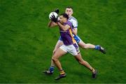 2 December 2023; Craig Dias of Kilmacud Crokes in action against Conor McCarthy of Naas during the AIB Leinster GAA Football Senior Club Championship final match between Kilmacud Crokes, Dublin, and Naas, Kildare, at Croke Park in Dublin. Photo by Daire Brennan/Sportsfile