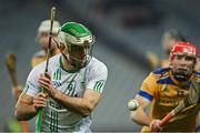 2 December 2023; Paddy Deegan of O'Loughlin Gaels in action against Colin Currie of Na Fianna during the AIB Leinster GAA Hurling Senior Club Championship final match between O'Loughlin Gaels, Kilkenny, and Na Fianna, Dublin, at Croke Park in Dublin. Photo by Stephen Marken/Sportsfile