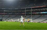 2 December 2023; Mark Bergin of O'Loughlin Gaels scores his side's final and winning point during the AIB Leinster GAA Hurling Senior Club Championship final match between O'Loughlin Gaels, Kilkenny, and Na Fianna, Dublin, at Croke Park in Dublin. Photo by Daire Brennan/Sportsfile