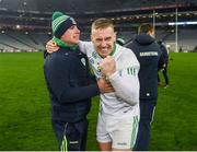 2 December 2023; Cian Loy of O'Loughlin Gaels celebrates after the AIB Leinster GAA Hurling Senior Club Championship final match between O'Loughlin Gaels, Kilkenny, and Na Fianna, Dublin, at Croke Park in Dublin. Photo by Stephen Marken/Sportsfile