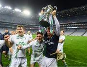 2 December 2023; O'Loughlin Gaels goalkeeper Stephen Murphy celebrates after the AIB Leinster GAA Hurling Senior Club Championship final match between O'Loughlin Gaels, Kilkenny, and Na Fianna, Dublin, at Croke Park in Dublin. Photo by Stephen Marken/Sportsfile