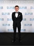 2 December 2023; Sam Curtis of St Patrick's Athletic on arrival at the PFA Ireland Awards 2023 at Anantara The Marker Dublin Hotel in Dublin. Photo by Stephen McCarthy/Sportsfile