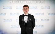 2 December 2023; Sam Curtis of St Patrick's Athletic on arrival at the PFA Ireland Awards 2023 at Anantara The Marker Dublin Hotel in Dublin. Photo by Stephen McCarthy/Sportsfile