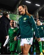 1 December 2023; Kyra Carusa of Republic of Ireland before the UEFA Women's Nations League B match between Republic of Ireland and Hungary at Tallaght Stadium in Dublin. Photo by Ben McShane/Sportsfile