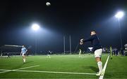 2 December 2023; Rónan Kelleher of Leinster warms up before the United Rugby Championship match between Connacht and Leinster at the Sportsground in Galway. Photo by Harry Murphy/Sportsfile