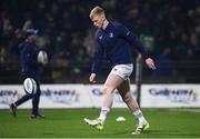 2 December 2023; Jamie Osborne of Leinster warms up before the United Rugby Championship match between Connacht and Leinster at the Sportsground in Galway. Photo by Harry Murphy/Sportsfile
