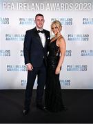 2 December 2023; Former Republic of Ireland international Keith Treacy and wife Leann on arrival at the PFA Ireland Awards 2023 at Anantara The Marker Dublin Hotel in Dublin. Photo by Stephen McCarthy/Sportsfile