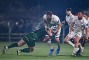 2 December 2023; Jason Jenkins of Leinster is tackled by Peter Dooley of Connacht during the United Rugby Championship match between Connacht and Leinster at The Sportsground in Galway. Photo by Sam Barnes/Sportsfile