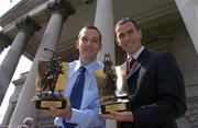 12 July 2004; Dessie Dolan, Westmeath, who was presented with the Vodafone GAA player of the month award in football for June and Ken McGrath, Waterford, who was presented with the Vodafone player of the month award in hurling for June at a luncheon in the Westin Hotel, Dublin. Picture credit ; Ray McManus / SPORTSFILE