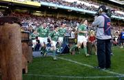 19 June 2004; Ireland captain, Brian O'Driscoll, leads his team out on to the pitch. South Africa Tour June 2004, South Africa v Ireland, 2nd test, Newlands Stadium, Cape Town, South Africa. Picture credit; Matt Browne / SPORTSFILE