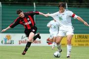 15 July 2004; Martin Stocklasa, FC Vaduz, in action against Stephen Paisley, Longford Town. UEFA Cup Qualifying, Round 1, FC Vaduz v Longford Town, Rheinpark Stadion, Liechtenstein. Picture credit; Ernst Hasler / SPORTSFILE