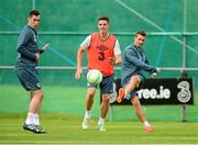 7 September 2013; Republic of Ireland's players, from left, Greg Cunningham, Ciaran Clark and Wes Hoolahan, during squad training ahead of their 2014 FIFA World Cup Qualifier Group C game against Austria on Tuesday. Republic of Ireland Squad Training, Gannon Park, Malahide, Co. Dublin. Photo by Sportsfile