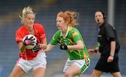 7 September 2013; Juliet Murphy, Cork, in action against Louise Ní Mhuircheartaigh, Kerry. TG4 All-Ireland Ladies Football Senior Championship, Semi-Final, Cork v Kerry, Semple Stadium, Thurles, Co. Tipperary. Picture credit: Brendan Moran / SPORTSFILE