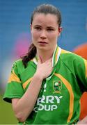 7 September 2013; A dejected Sara Jane Joy, Kerry, after the game. TG4 All-Ireland Ladies Football Senior Championship, Semi-Final, Cork v Kerry, Semple Stadium, Thurles, Co. Tipperary. Picture credit: Brendan Moran / SPORTSFILE