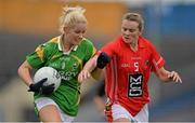 7 September 2013; Bernie Breen, Kerry, in action against Briege Corkery, Cork. TG4 All-Ireland Ladies Football Intermediate Championship, Semi-Final, Cork v Kerry, Semple Stadium, Thurles, Co. Tipperary. Picture credit: Brendan Moran / SPORTSFILE