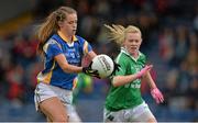 7 September 2013; Lorraine O'Shea, Tipperary, in action against Shannan McQuade, Fermanagh. TG4 All-Ireland Ladies Football Intermediate Championship, Semi-Final, Fermanagh v Tipperary, Semple Stadium, Thurles, Co. Tipperary. Picture credit: Brendan Moran / SPORTSFILE