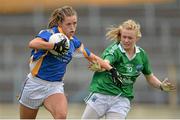 7 September 2013; Lorraine O'Shea, Tipperary, in action against Shannan McQuade, Fermanagh. TG4 All-Ireland Ladies Football Intermediate Championship, Semi-Final, Fermanagh v Tipperary, Semple Stadium, Thurles, Co. Tipperary. Picture credit: Brendan Moran / SPORTSFILE